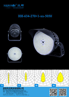 270pcs 3737&5050 LEDs 15°/25°/40°/60° Available Waterproof 340mm Anti-Glare Lens For Stadium Lighting